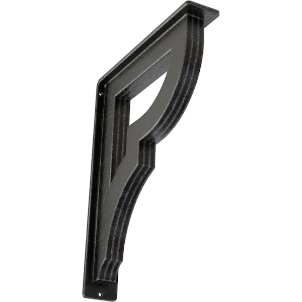 Ekena Millwork Bradford Wrought Iron Bracket, (Triple center brace), Antiqued Pewter 2"W x 10"D x 12"H BKTM02X10X12TBRAPW - main